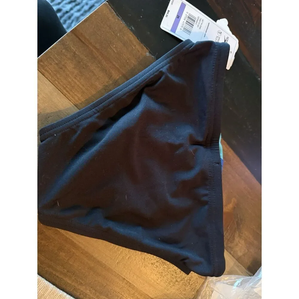Speedo Endurance+ Swim Briefs Size 26 Black & Imperial Blue NWT MSRP $44.00